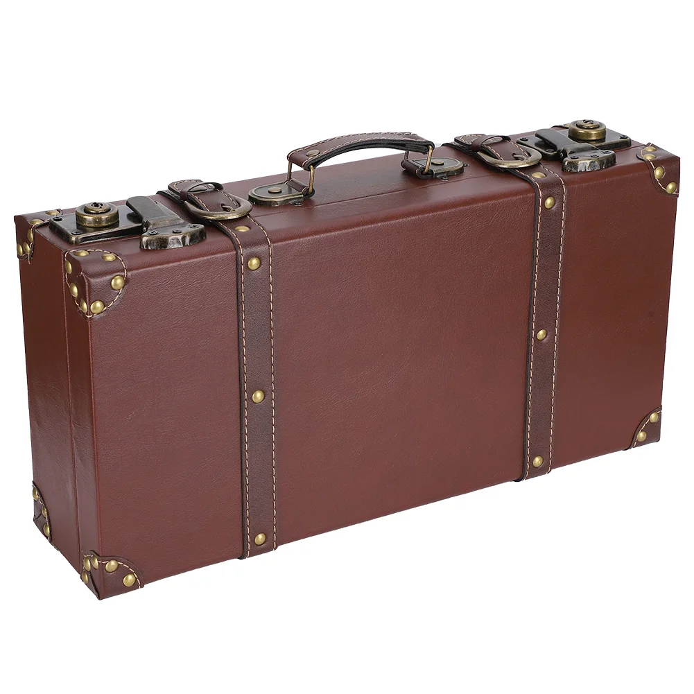

Wooden Suitcase Retro Vintage Storage Box Large Capcity Decorative Storage Case for Home Collection Supplies Photography Props
