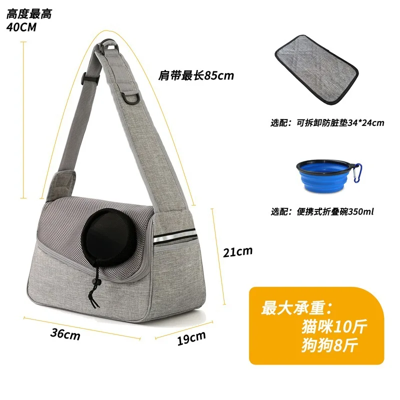 Bolso bandolera impermeable y transpirable de malla para gato - imagen 4