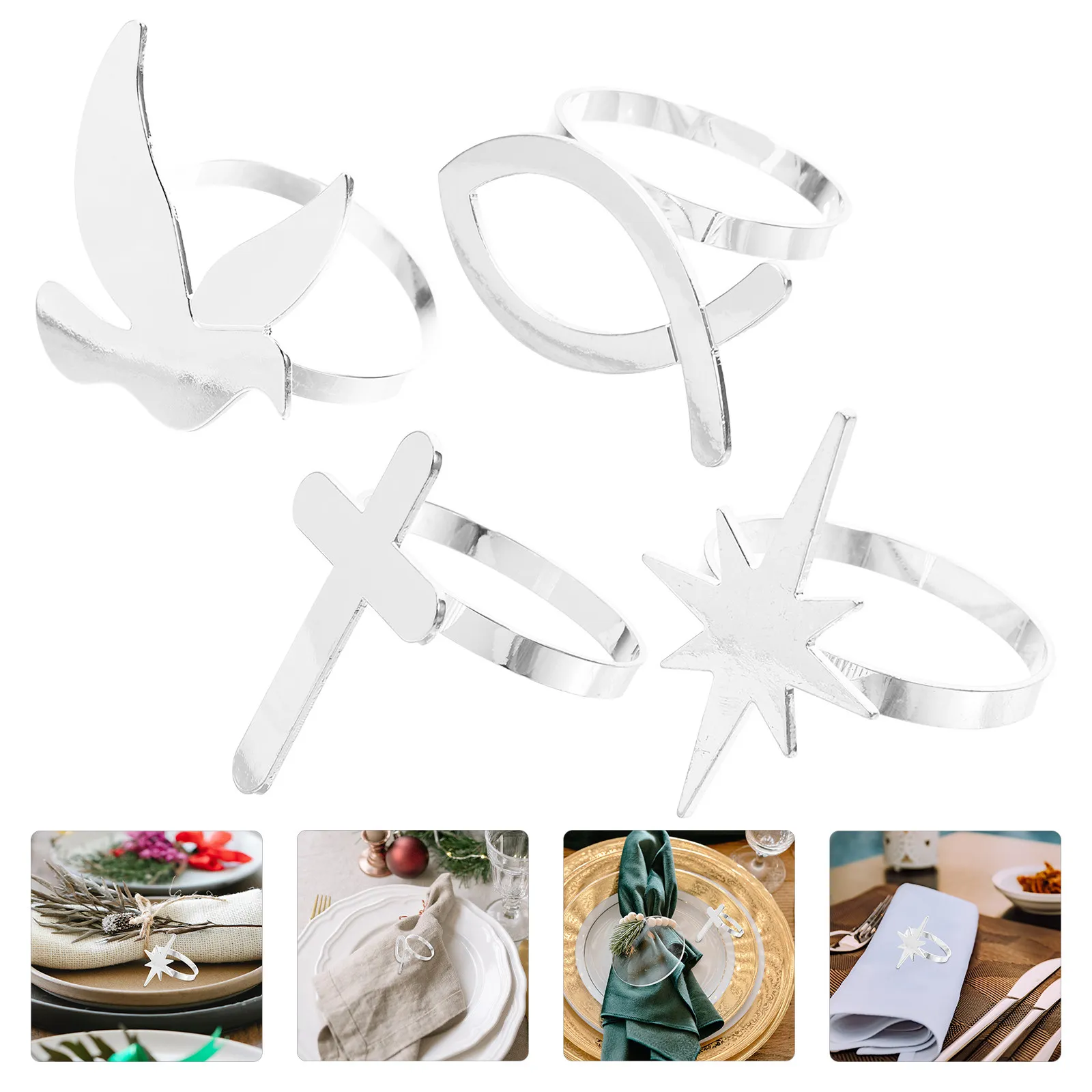 Centerpieces Cross for Tables Banquet Napkin Holders Napkins Buckles Cloth Rings Christmas Setting