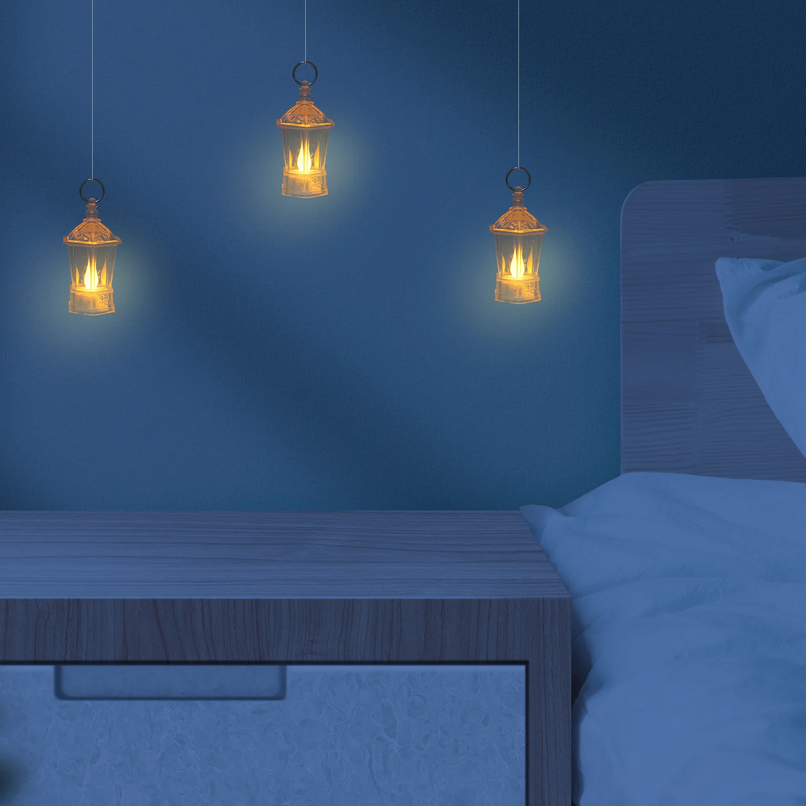 

12Pcs Crystal Style LED Mini Lanterns Clear Handheld Lights Bedroom Nightstands Wedding Retro Party Table Decorations