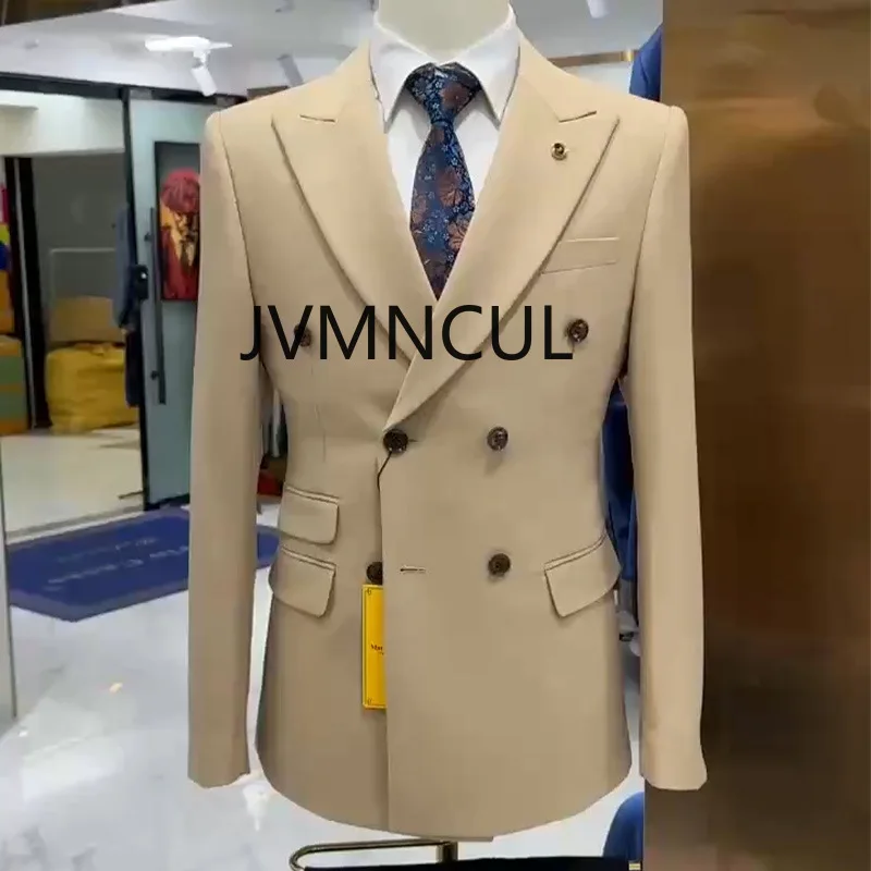 

2025 мужской стильный костюм для работы и свадьбы, молодежный приталенный костюм, трансграничные костюмы из двух предметов для внешней торговли, готовые на складе