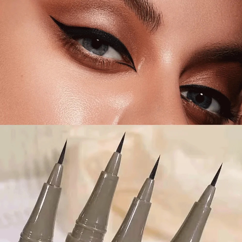 محدد العيون الناعم ذو 4 ألوان ناعم ومتين، سهل الاستخدام، مكياج ناعم، سريع الجفاف، محدد عيون يدوم طويلاً، مقاوم للماء