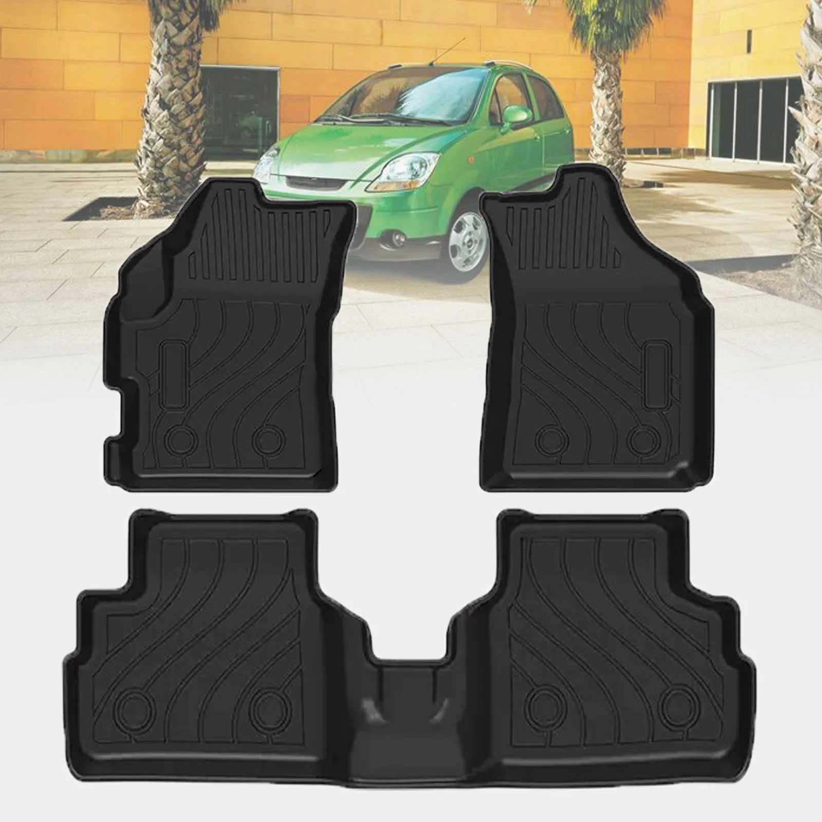 

for Daewoo Chevrolet Matiz 1998-2015 Waterproof TPE Car Mats 3D Laser Scanning Perfect Fit Odorless Accessories Easy Clean