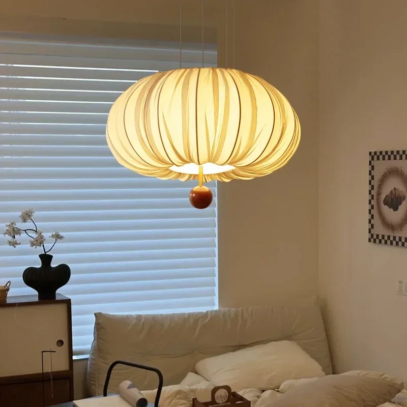 Modern Fabric Art LED Pendant Lights for Dining Room Kitchen Food Tables Bedroom Chandelier Home