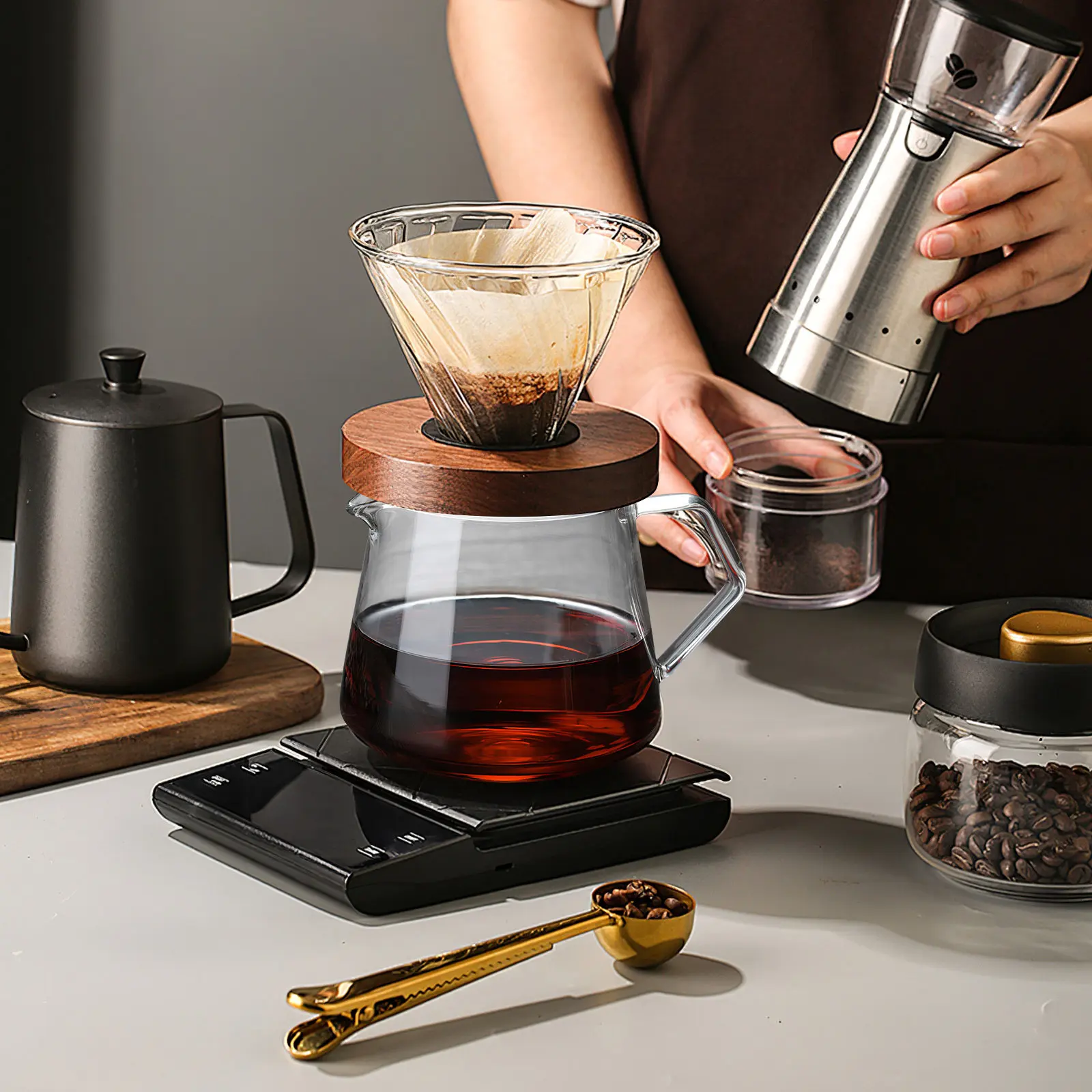 2Pcs Artisan Clear Glass Coffee Pot Server 650Ml 400Ml Heat Resistant Visual Brewing Pitcher for Hand Pour Coffee Tea Sharing - view 6