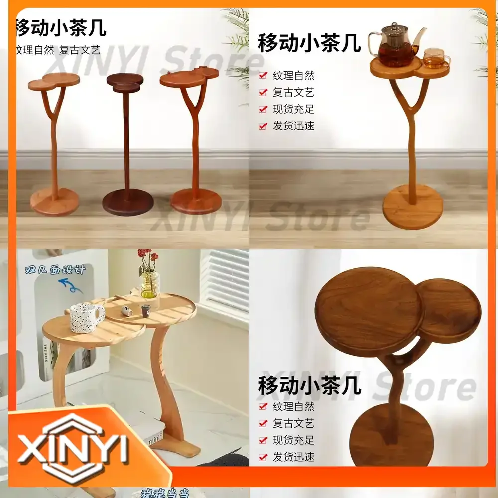 Mini Round Coffee Table for Modern Sofa Bedroom Tea Table Tea Set Holder Tea Cake Stand for Small Spaces