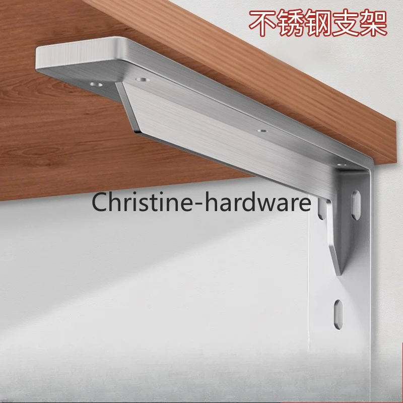 Stainless steel Thickened Heavy-Duty Triangular Bracket Wall Fixed Layer Plate Bracket Storage Rack Suspended TV Cabinet Hidden