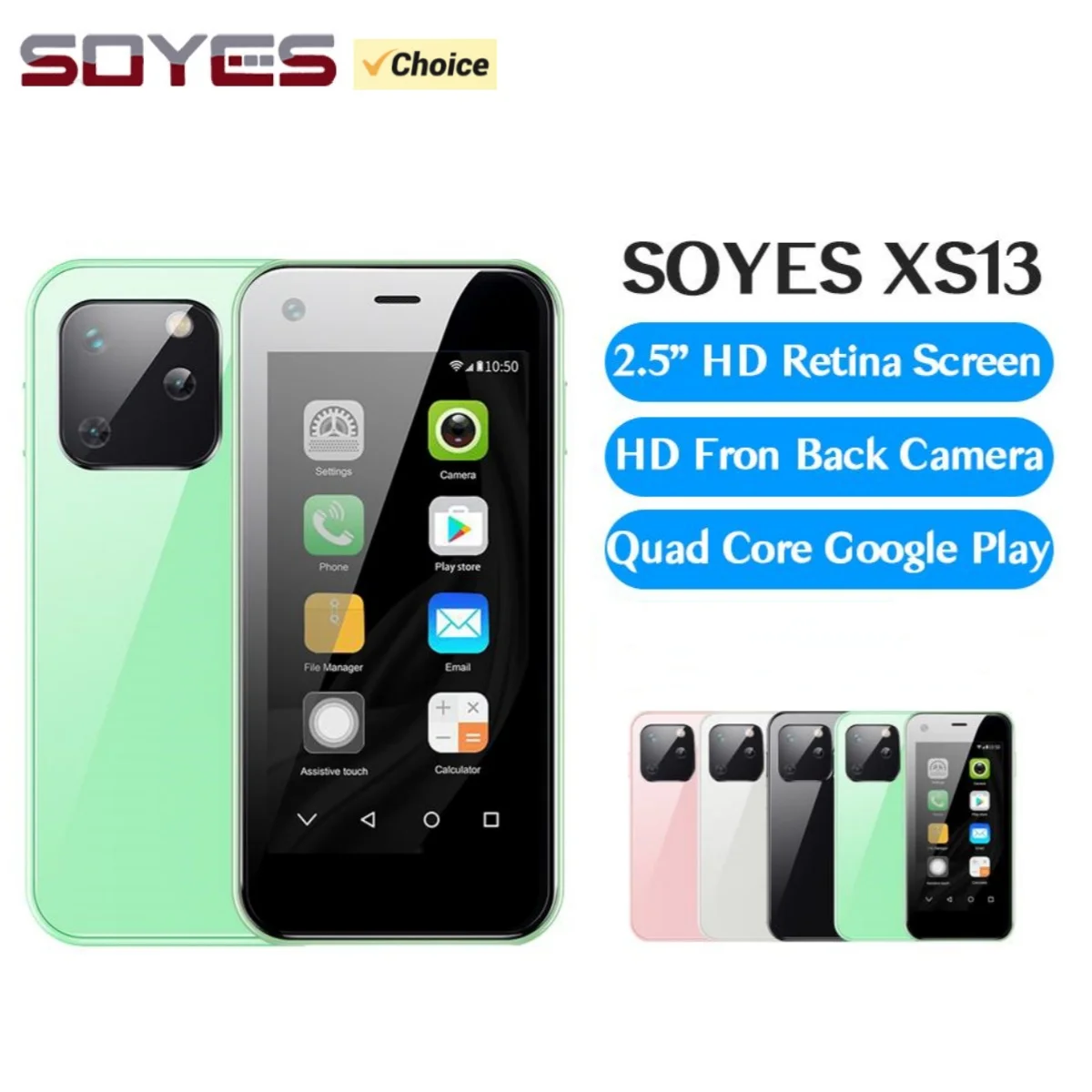 SOYES XS13 Android هاتف ذكي صغير 2.5 بوصة MTK رباعي النواة 2GB RAM 16GB ROM 5MP كاميرا مزدوجة SIM المزدوج الاستعداد 3G بطاقة الجيب الهاتف