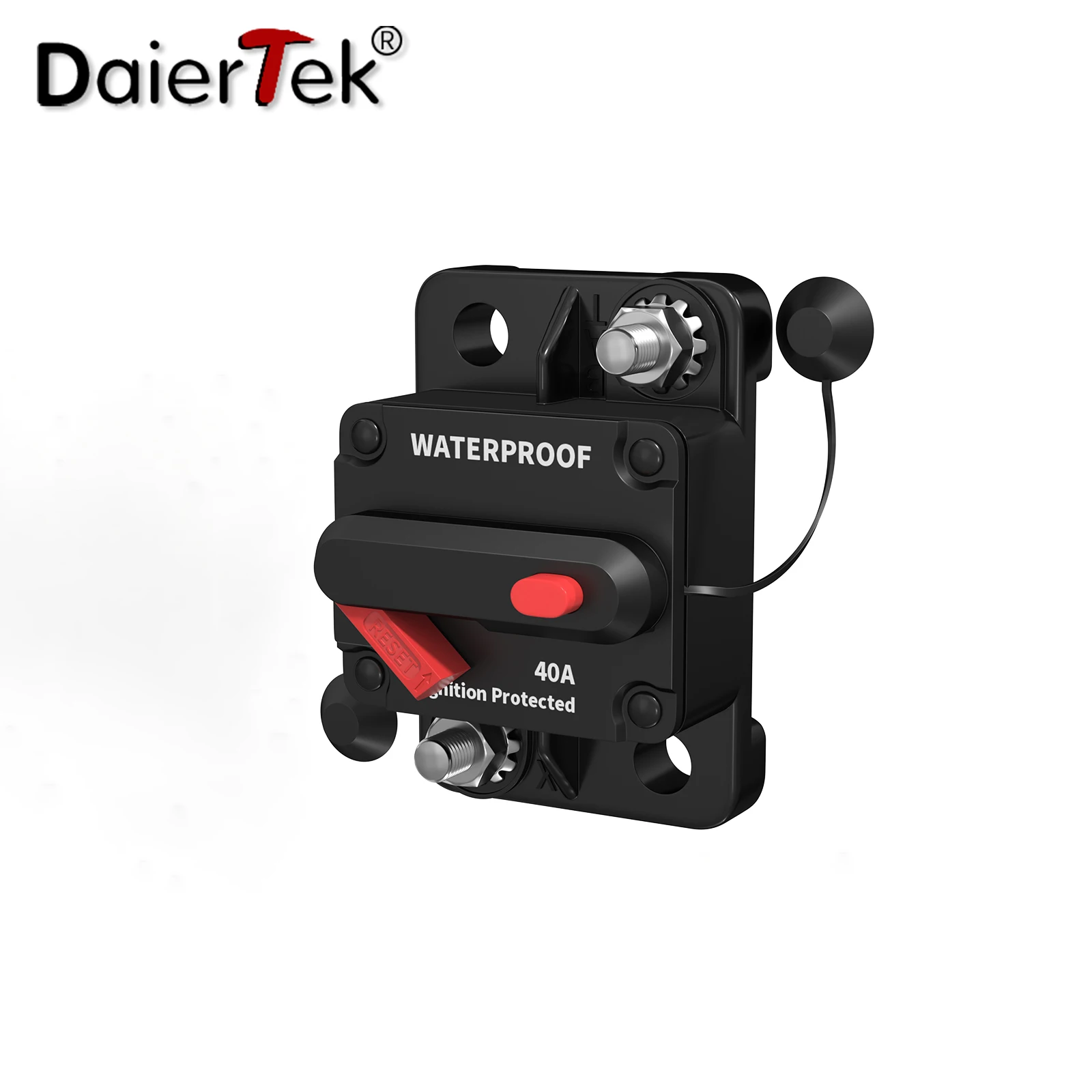 DaierTek 40 Amp Marine Circuit Breaker 12V DC Waterproof Manual Reset 40A Inline Breaker Switch for Car Truck Rv Boat