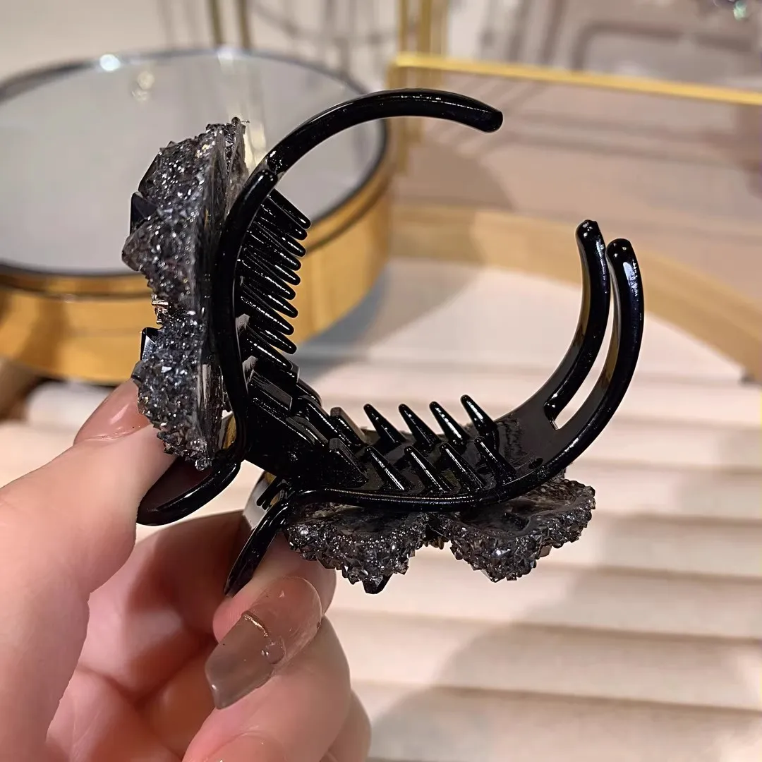 ドリルグラブクリップフラワーヘアピン女性用ミディアムクリップハイポニーテール固定アーティファクト後頭部気質ヘアピン