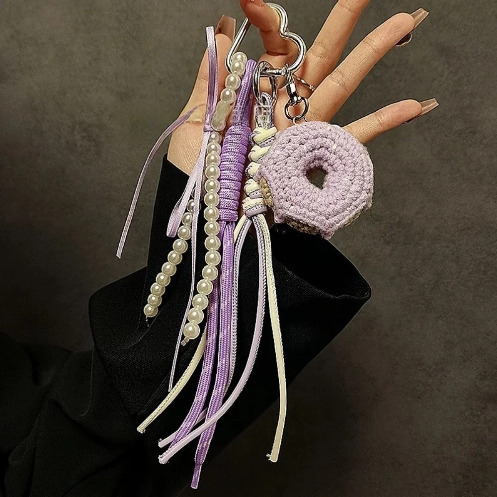 

[Sll] Вязаный милый пончик подходит для подвески для сумки, ключа от машины, подвески для школьной сумки, подвески для чехла для наушников AirPods