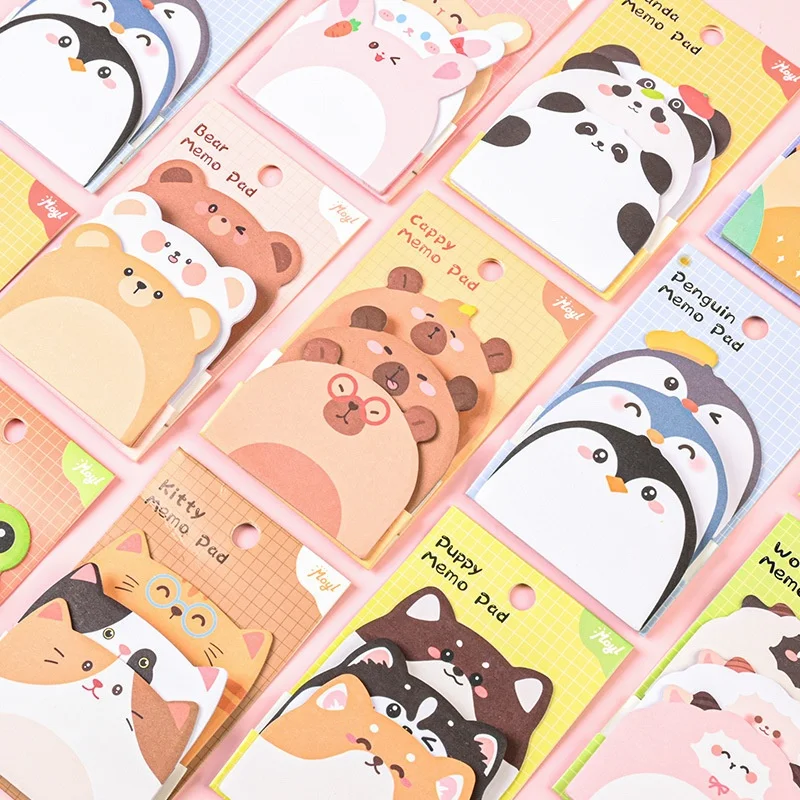 36-ピース-ロットかわいい猫カエルペンギン動物メモパッドかわいいパンダ-n-回文房具ラベルメモ帳ブックマークポスト学用品