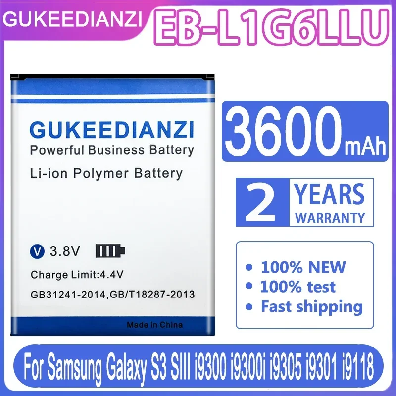 3600mAh GUKEEDIANZI Battery EB535163LU For Samsung Galaxy Grand DUOS i9082 i9080 i9128E i9060 i9301 i9118 i9182 Bateria