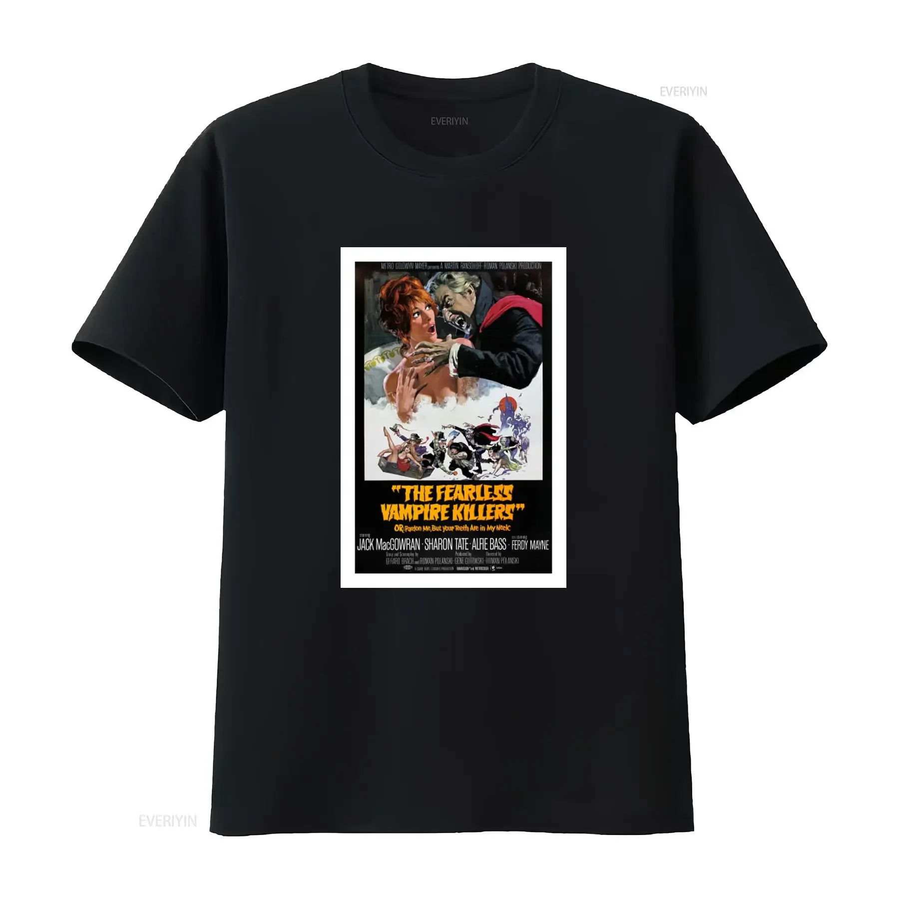 The Fearless Vampire Killers 1967 Roman Polanski Sharon Tate Iconic Horror Dark Comedy T Shirt vintage Washed Casual fashion