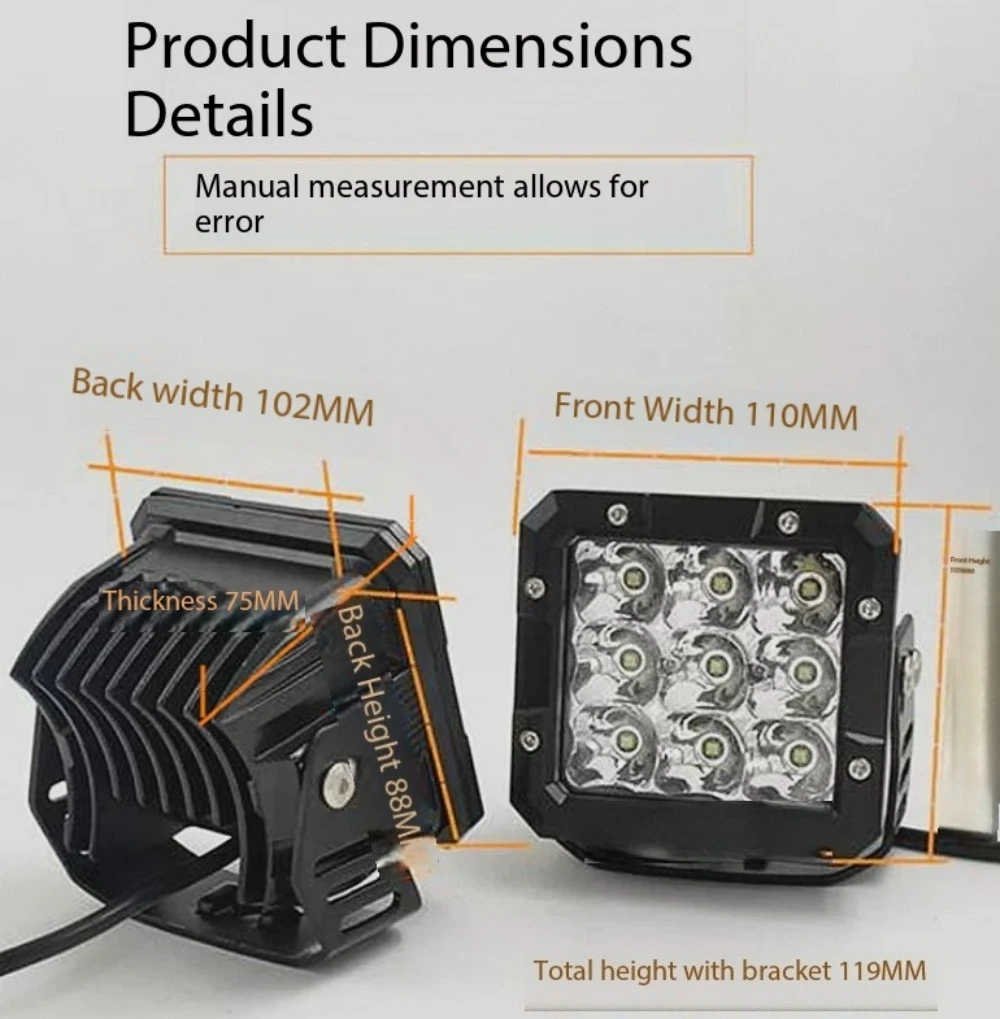 High Quality Bright Work Light Upgrade Motorcycle Spotlight Combo Beam For Off-road Fog Auxiliary Headlight