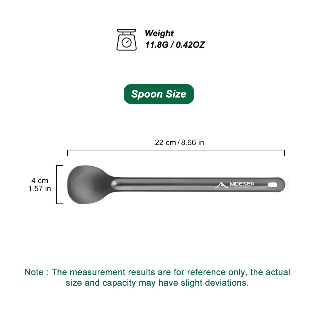 Sendok berkemah aluminium WIDESEA gagang panjang peralatan makan 20G ringan portabel perlengkapan luar ruangan
