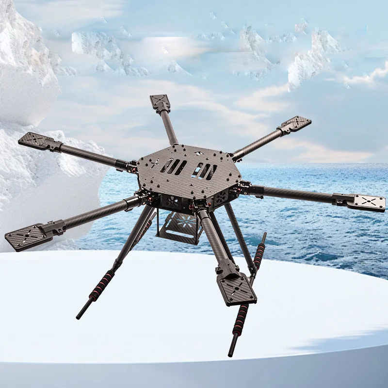 

LX850/zd850 Полностью углеродное волокно, 850 мм, шестироторная рама, складной рычаг, комплект рамы для гексакоптера с прохладывающимся шасси для FPV