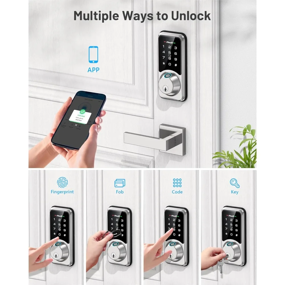 Keyless Entry Fingerprint Smart Door Lock DK07 7-in-1 Deadbolt Lock for Front Door, Keypad Door Lock with APP Control