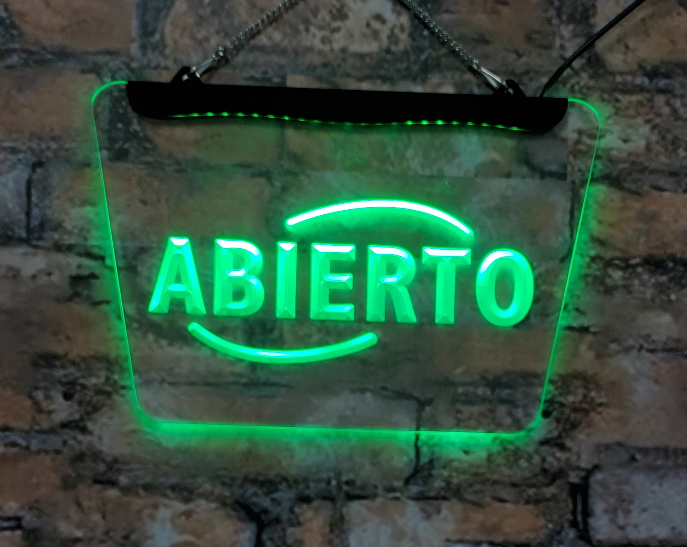 Letreiro de LED Neon Abierto Food Cafe Restaurant em acrílico, decoração de casa, arte de parede interior, amarelo e azul, 30*40, para quarto, loja, bar.