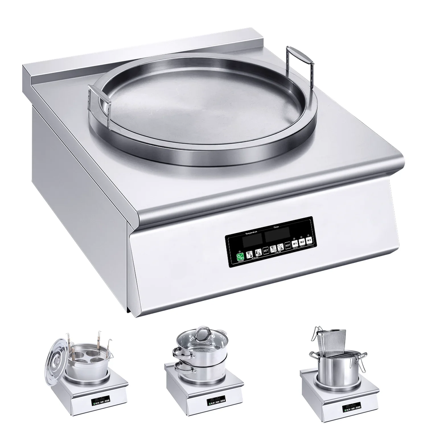 

Hotel tempura deep fried 380V electric commercial stove with deep fryer and griddle