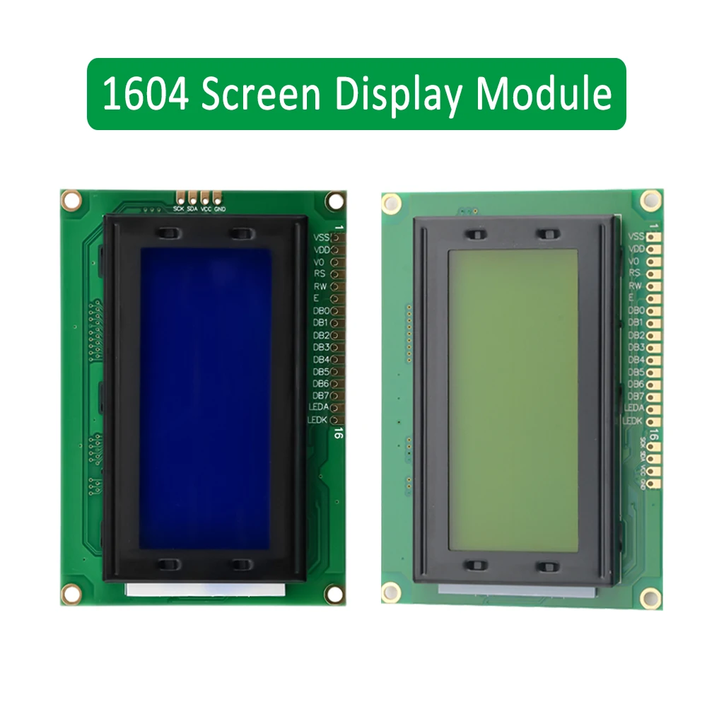 1604 16*4 16x4 לוח LCD תווים כחול / צהוב עם תאורה שחורה מודול תצוגה דיגיטלית LCD1604 עבור Arduino DC 5V