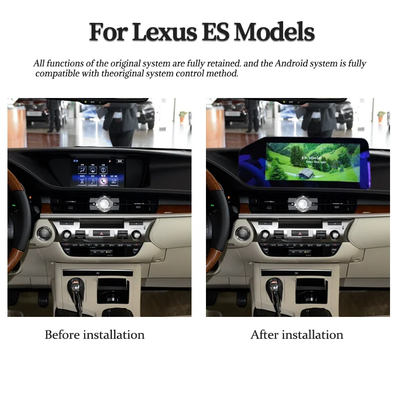 12.3 inch For Lexus ES ES200 ES250 ES350 ES300H LHD Android 13 GPS Radio Multimedia Player Carplay OEM Menu navigation