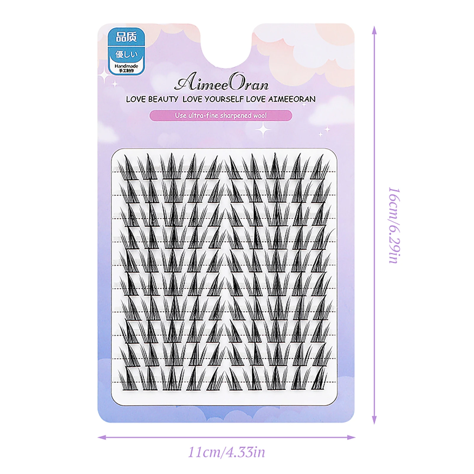 10 แถวธรรมชาติเฉียงบิน Cluster Eyelashes 12-18 มม.DIY ขนตาปลอม Curl Lashes แต่งหน้า reusable