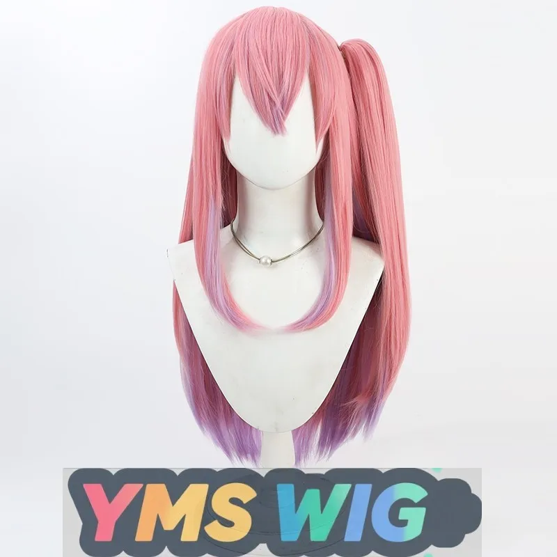 [วิกผม YMS] วิกผมคอสเพลย์ NIKKE Goddess Pepper สีชมพูไล่เฉดแบบหางม้า