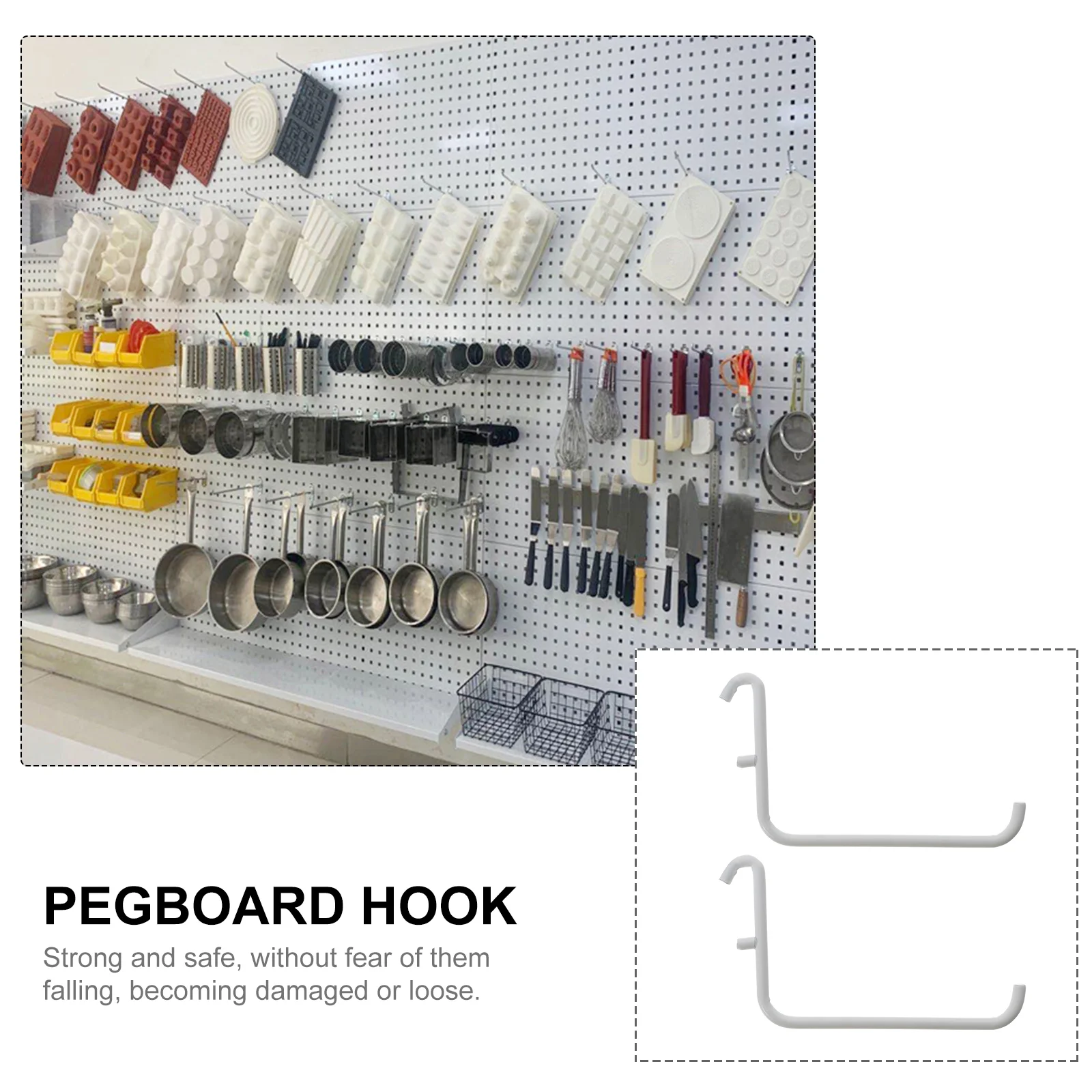 2 Pcs Perfboard Brackets Turntable Stand Pegboard Hanging Hook Heavy Hanger Hangers Shop Display Iron Commodity Shelf