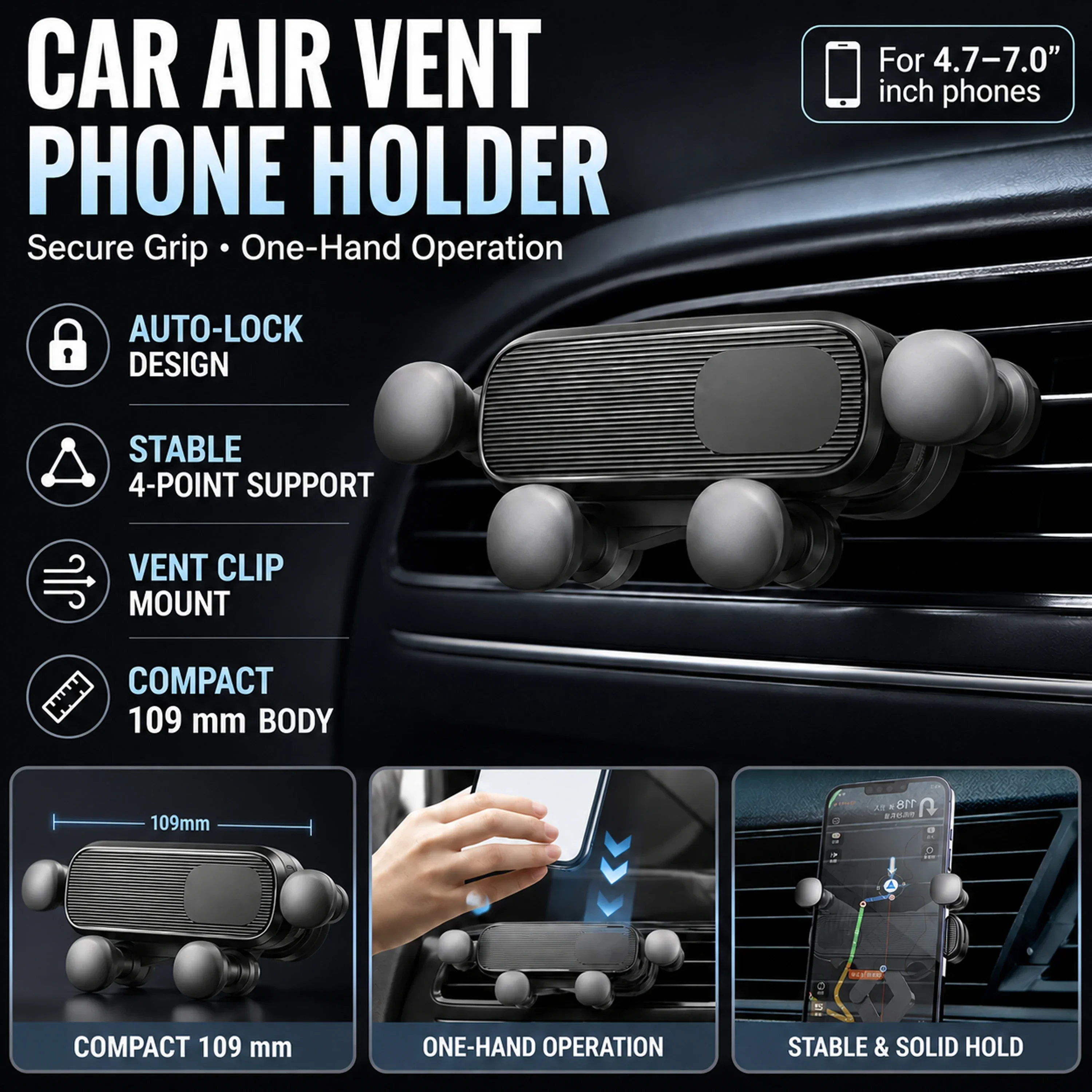 for GAC Trumpchi GS8 1st Gen 2017-2021 LHD Phone Holder, Dashboard Screen Mount Bracket Easy Installation​​ Car accessoires