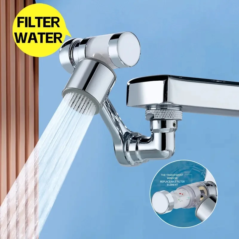 New Upgrade 1080° Rotating Filter Faucet Extender PP Cotton Filter Faucet Universal Splash Filter Faucet, Water Filter Faucet