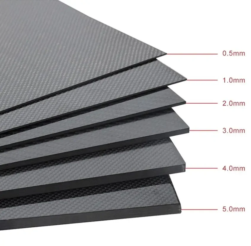 1Pcs 3K High Hardness Carbon Fiber Sheet 200x250mm 100% Pure Carbon Panel Anti-UV 0.5mm-5mm Thick Carbon Fiber Model Material