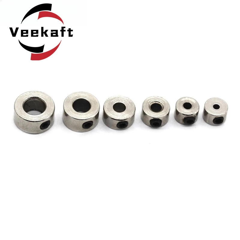 Veekaf10pcs Metal wheel lock axle bushing landing gear stop Inner diameter 1.55/2.05/2.55/3.05/3.55/4.05/5.05/6.05mm wheel locks