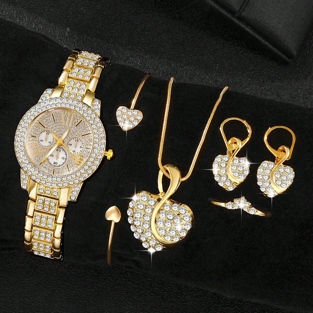 6Pcs Ladies' Elegant Fashion Watch Set, Perfect For Daily & Formal Occasions, Birthday, Party And Valentine's Day Gifts.