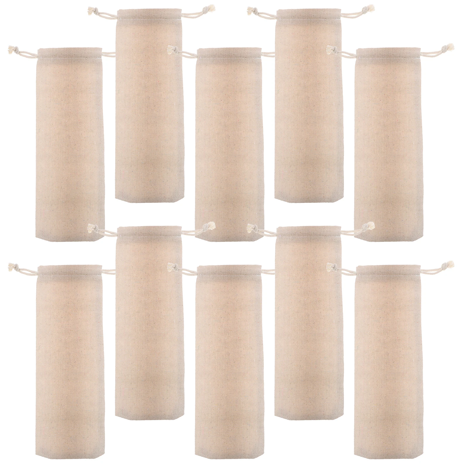 

10Pcs Simple Design Cotton Linen Pouch Bag Straw Carrying Case for Stainless Steel Straws Cutlery Fork Spoon Straw Carrying Case