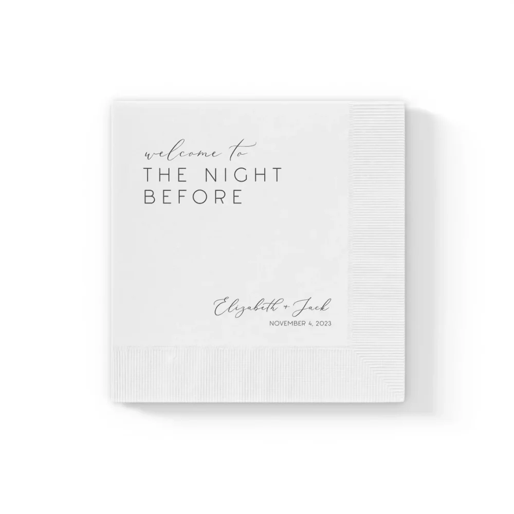 50 Custom Personalized The Night Before Re50 hearsal Dinner Napkins,, Wedding Rehearsal Napkins,Printed Wedding Napkins Cocktail