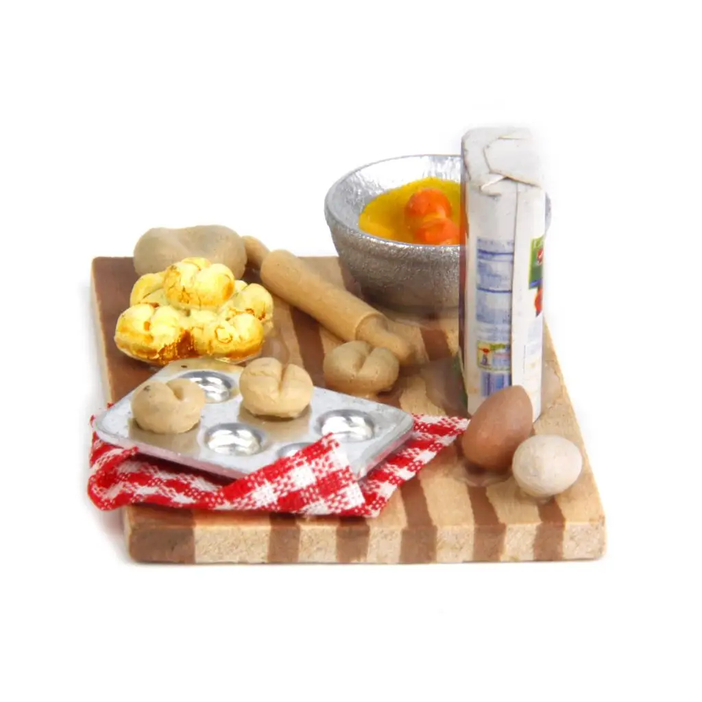 Miniature Baking Food Models :12 Scale Dollhouse Dining Table Accessories