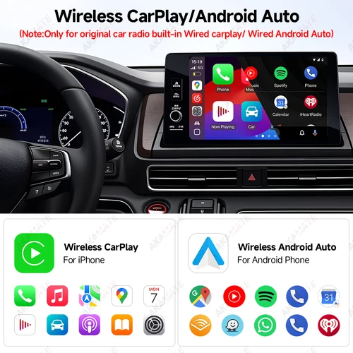 Imagen 2 del producto Mini adaptador CarPlay inalámbrico 2 en 1, CarPlay inalámbrico, Android, Auto, Universal, BT, WIFI, USB tipo C, Dongle Multimedia, accesorios para coche