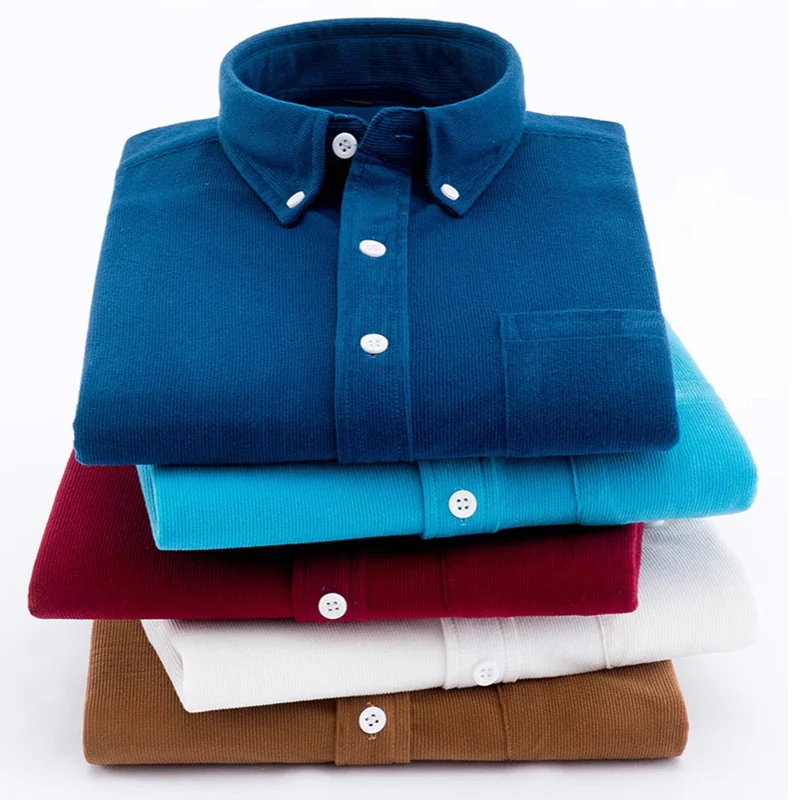 

Лидер продаж, мужские вельветовые рубашки с длинным рукавом, модные повседневные рубашки обычного кроя, мягкие удобные карманные классические рубашки для мужчин, блузка, одежда