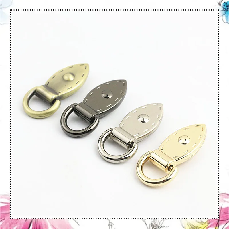 4Pcs 10x36mm Leaf D Side Connector Buckle Metal Handbag Strap Clasp Keyring Dog Chain Hook DIY Leather Craft Sewing Accessories