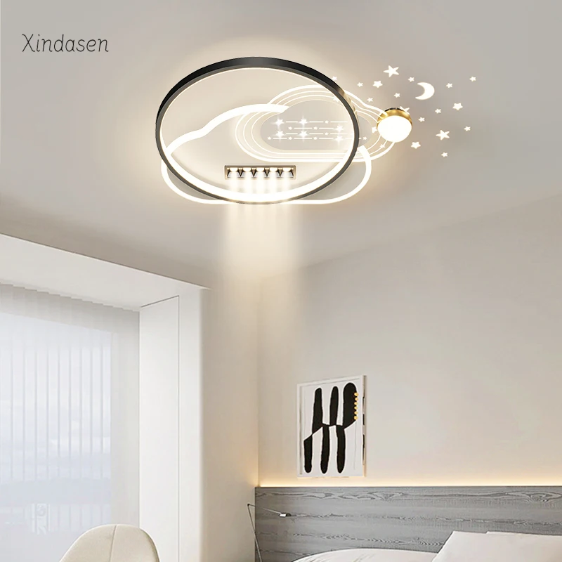 Led Starry Night Cloud Ceiling Light For Kids Room Girl Bedroom Ceiling lamp Dimmable Simple White Decor Baby Nursery Chandelier