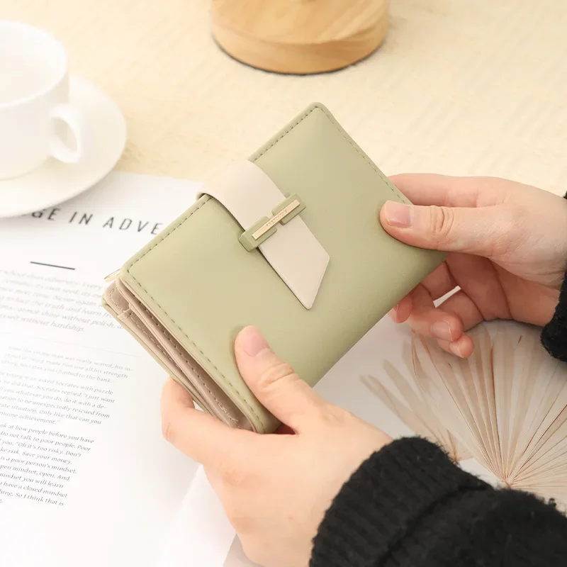 

New Womens Medium Wallets Fashion Design Ladies Money Purses Bifold Wallet With Zipper Coin Pocket For Female