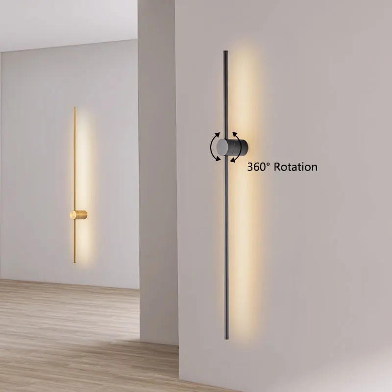 Copper Black White LED Wall Lighting 360° Rotatable Aisle Wall Lamp Corridor TV Backgound Bedroom Wall Sconce Indoor Wall Light