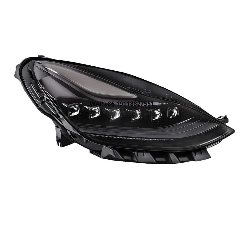 

LED Headlamp Head Light Assembly Black Housing Clear Lens Upgrade Matrix Headlights for Model 3 Model Y 2021 2022 2023