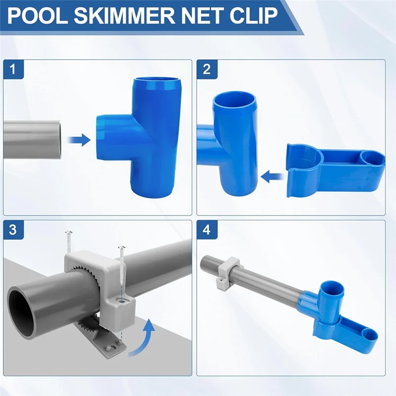 

ELOS-Above Ground Pool Skimmer Catcher Bracket Kit For Pool Rakes Skimmers & Nets Clip Attachment