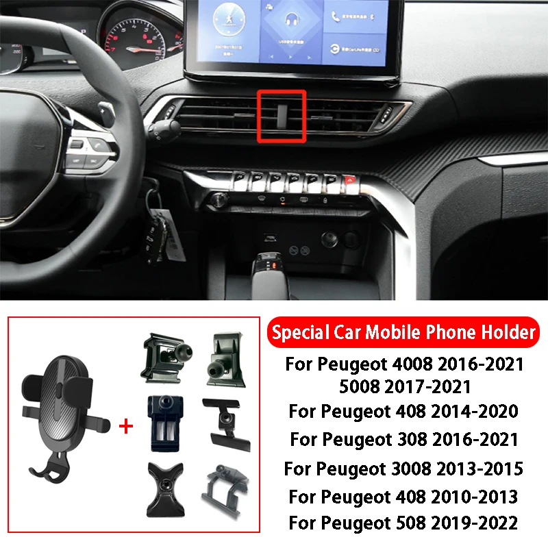 

Car Phone Holder Air Vent Mount Bracket Cell Phone Stand Support Smartphone Bracket For Peugeot 3008 4008 5008 308 408 508