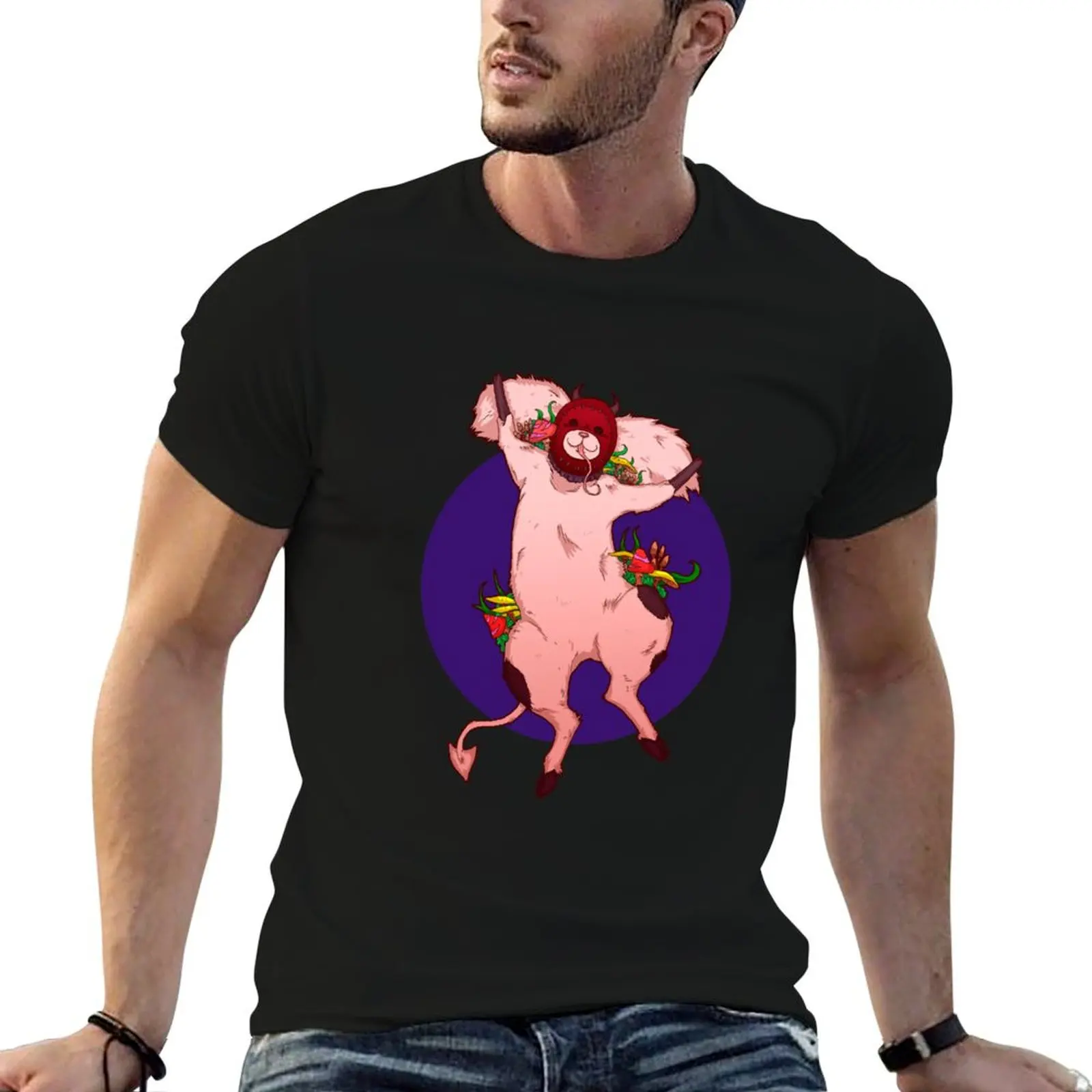 

cotton T-Shirt fit Kikurage (DOROHEDORO) t shirts t 100% man slim shirts for