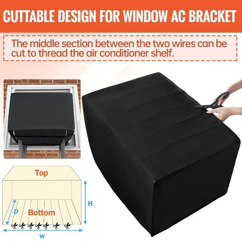 Waterproof Window Air Conditioner Cover Reflective Aluminum Foil 600D Oxford Fabric Outdoor AC Cover 3 Layer Insulation