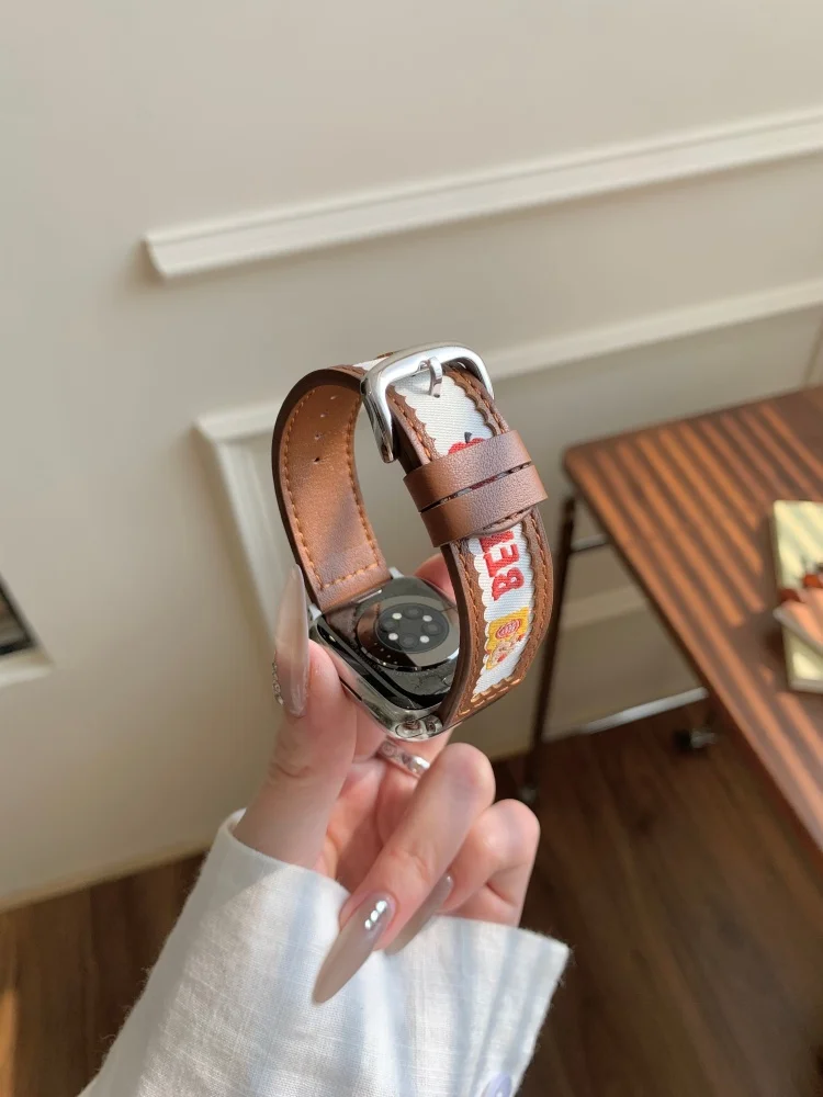 لطيف الدب حلقة من جلد ل iWatch الترا 11 10 9 8 7 6 5 Se امرأة سوار للساعة أبل 40 مللي متر 41 42 مللي متر 44 مللي متر 45 مللي متر 46 مللي متر 49 مللي متر