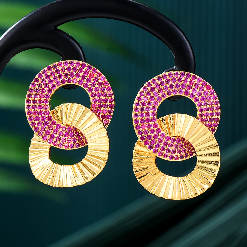 

Missvikki New Luxury Shiny Earrings Fashion Romantic for Women Girl Party Daily Trendy Earrings High Quality Best Gift for Lady